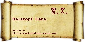 Mauskopf Kata névjegykártya